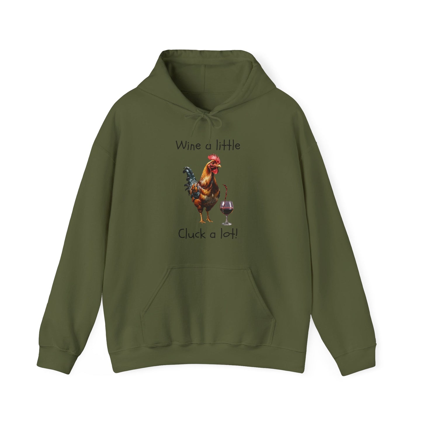 Chicken Squad: Wine a little, Cluck a lot - Unisex Heavy Blend™ Hooded Sweatshirt