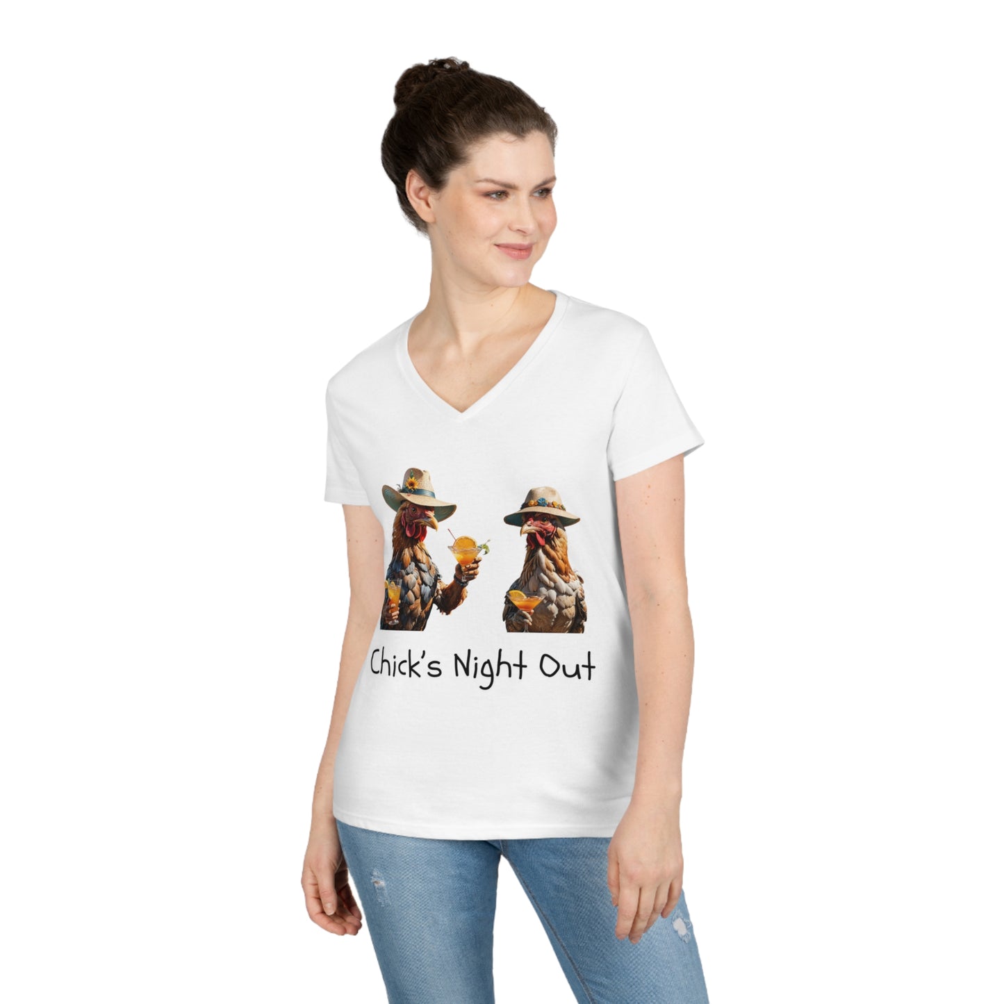 Chicken Squad: Chicks Night Out - Ladies' V-Neck T-Shirt