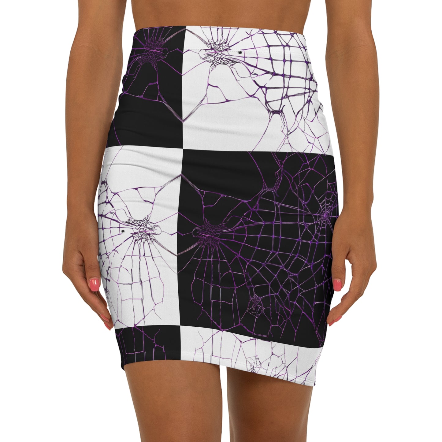 Spooky Season: Web - Women's Mid-Waist Pencil Skirt